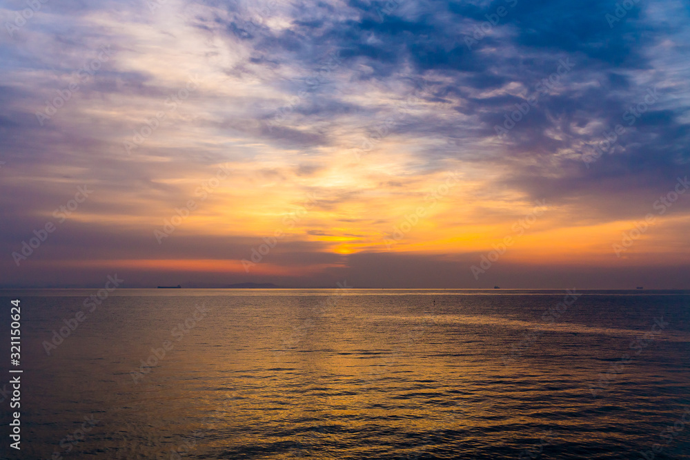 朝焼けの広がる海DSC0296