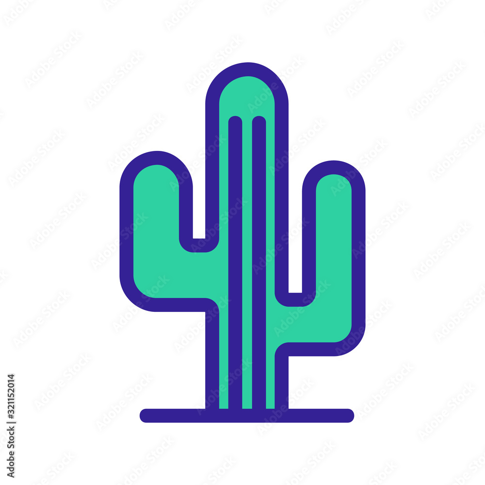 Cactus icon vector. Thin line sign. Isolated contour symbol illustration Cactus icon vector. Thin line sign. Isolated contour symbol illustration