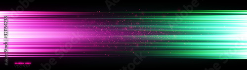 Power energy. Futuristic Flash. Green energy. Neon lines. Glow effect. Beautiful light. Glint cosmic rays. Mystical shine streaks. Empty place. Abstract background. Vector EPS10