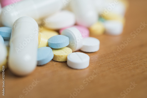 pills heap on table