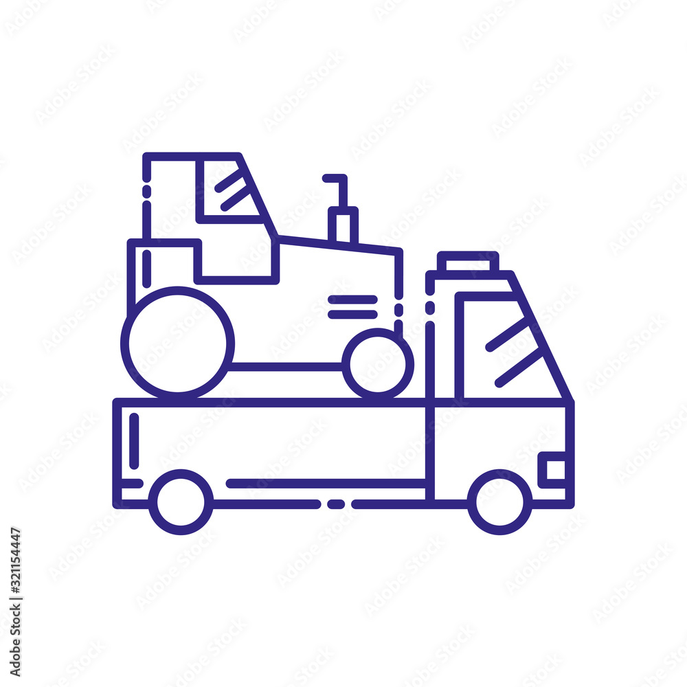 Tractor ove pickup car vehicle design, Transportation travel trip urban motor speed fast automotive and driving theme Vector illustration
