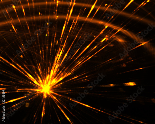 Quark-nova explosion astrophysics concept  - birth of  quark star - conceptual illustration of physics hypothesis  photo