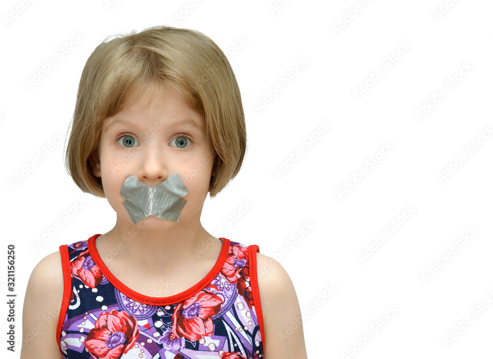 child kid silently sealed mouth sealed with adhesive tape violence child kid silently sealed mouth sealed with adhesive tape violence