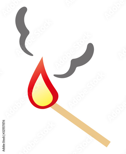 火のついたマッチ棒