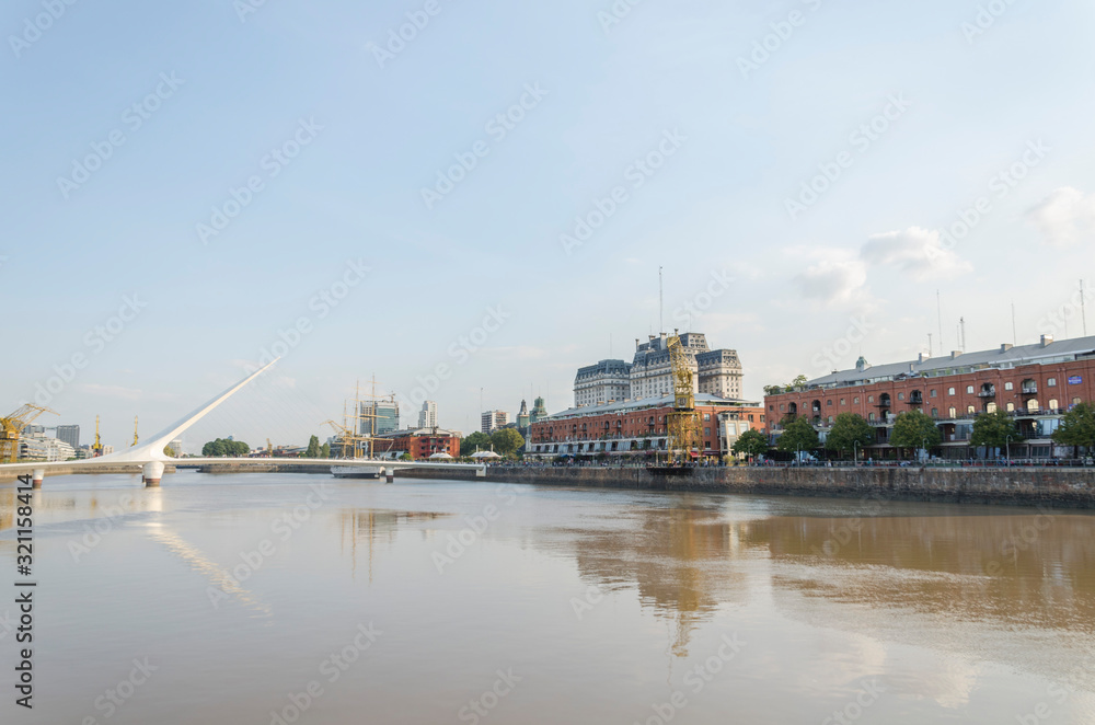 Puerto Madero, Buenos Aires, Argentina, whith the Puente de la Mujer bridge Puerto Madero, Buenos Aires, Argentina, whith the Puente de la Mujer bridge