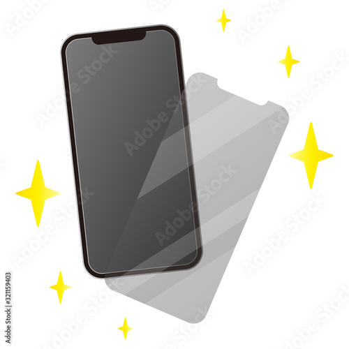 スマートフォンと液晶保護フィルム