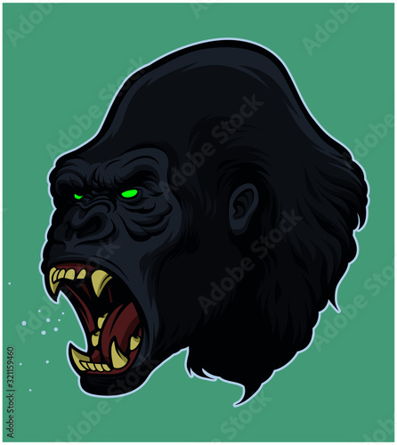 Angry Gorilla Head