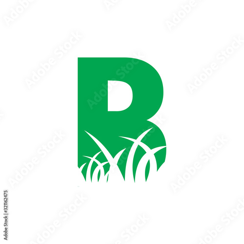 B Grass Logo, Lawn Care Logo