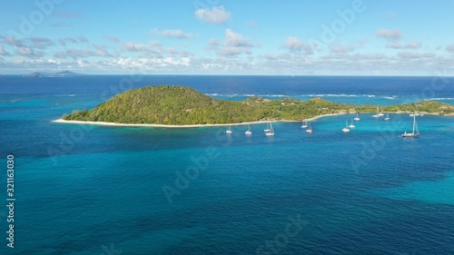Caribbean Islands aerial view, St. Vincent and Grenadines.