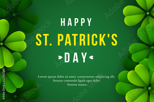 Happy St. Patrick's Day background with clover leaves