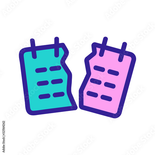 calendar break the vector icon. Thin line sign. Isolated contour symbol illustration