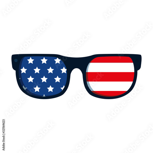 Usa glasses design, United states america independence labor day nation us country and national theme Vector illustration