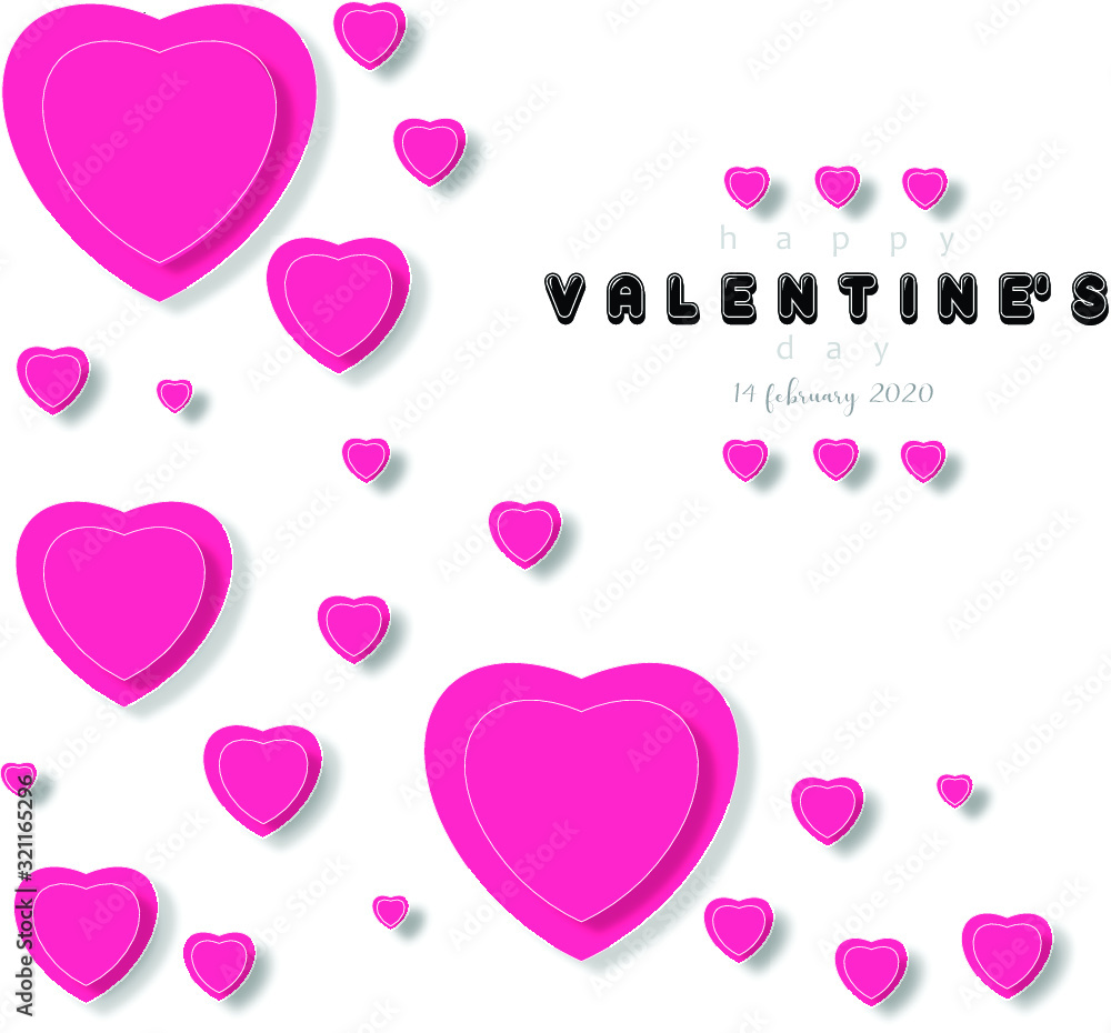 Many size of red heart on the white background for valentine's day. isolated