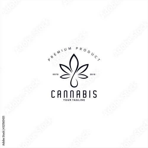Cannabis logo design template idea
