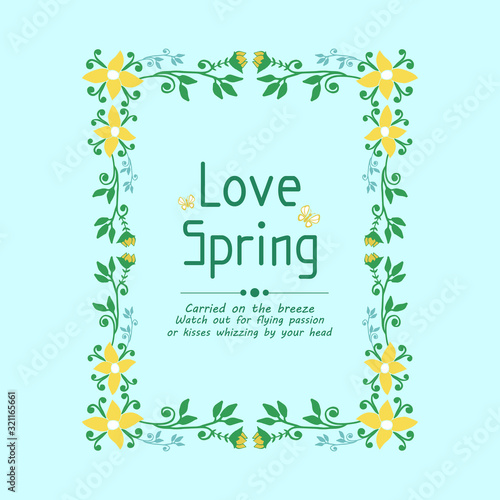 Modern pattern of leaf and flower frame, for love spring invitation card wallpaper decor. Vector © StockFloral