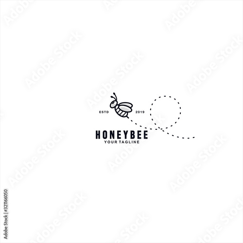 Cute Honey Bee logo design template