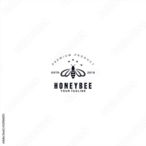 Honey Bee logo design template concept