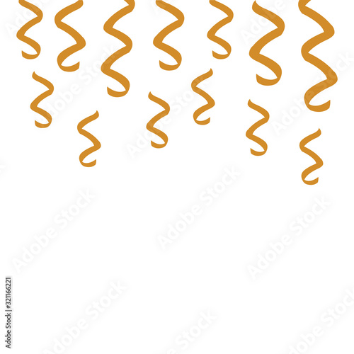 set of party confetti golden isolated icon vector illustration design