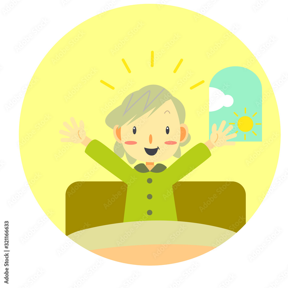 シニア女性　朝　スッキリ