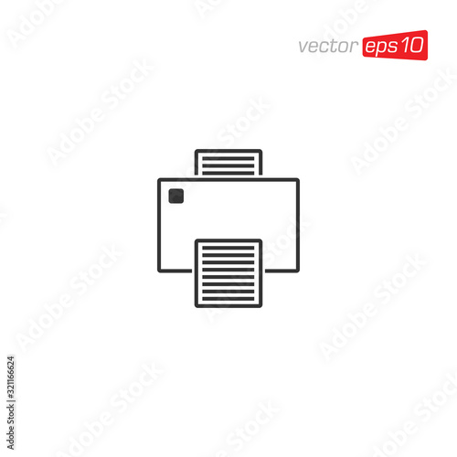 Printer Icon Design Vector Template