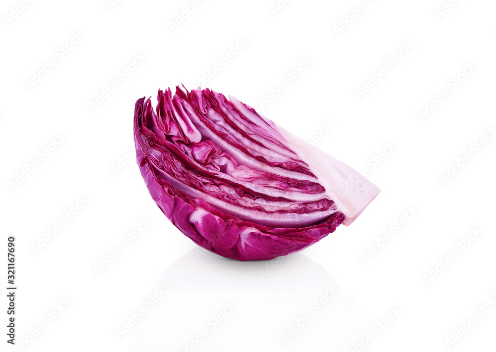Radicchio purple salad, isolated on a white background Radicchio purple salad, isolated on a white background