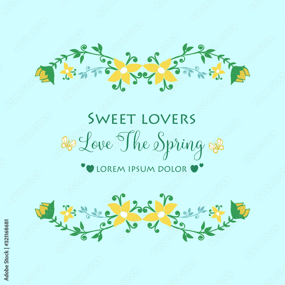 Seamless pattern of leaf and floral frame with modern style, for love spring greeting card concept. Vector