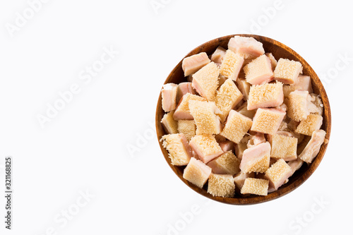 Fototapeta Raw tripe in pieces - Text space