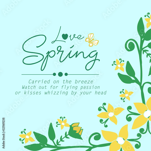 The elegant of leaf and flower frame, for love spring poster wallpaper design. Vector