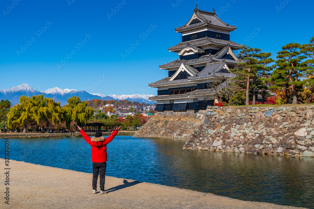 Obraz premium Beautiful Autumn of Matsumo Castle,Nagano,Japan