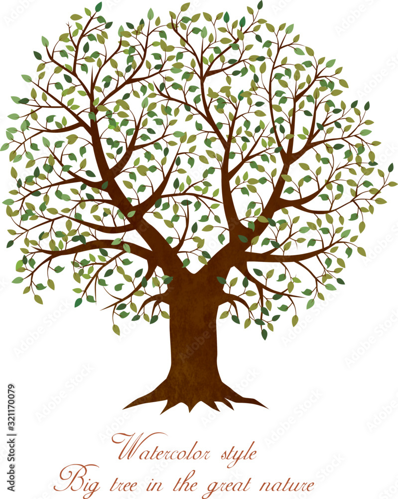 大木 自然 木 樹木 大木 木々 枝 緑 葉っぱ 新緑 深緑 Stock Vector Adobe Stock