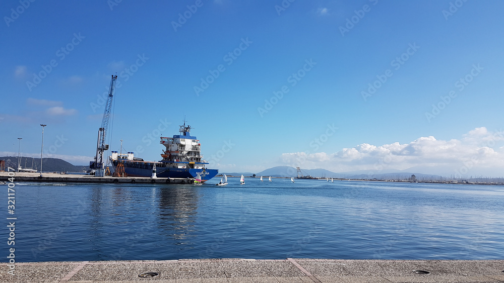 Fototapeta premium preveza city port greece in winter sunny day
