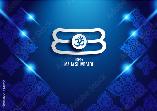illustration Happy Maha Shivratri of india for traditional Hindu festival, background template, vector EPS10.