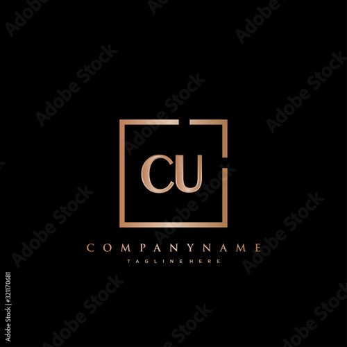 CU Initial Luxury logo vector.