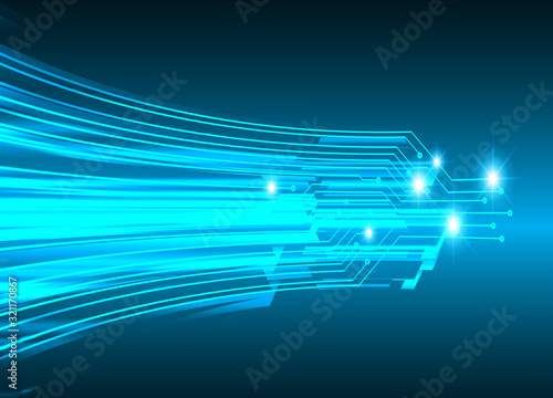 Blue cyber circuit future technology concept background