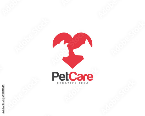 Pet Care Logo Design Vector