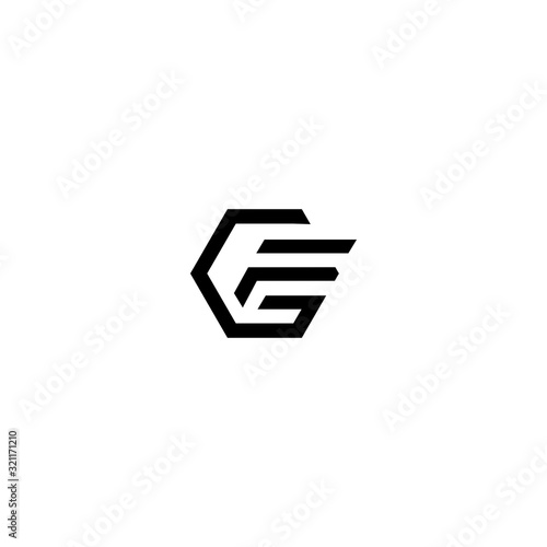 GF G F Letter Logo Design Vector