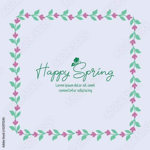 Elegant decoration of leaf and floral frame, for beautiful happy spring greeting card design. Vector © StockFloral