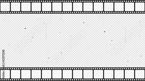 Old film strip backgrounds. Movement of the old film on the screen. Vector illustration.