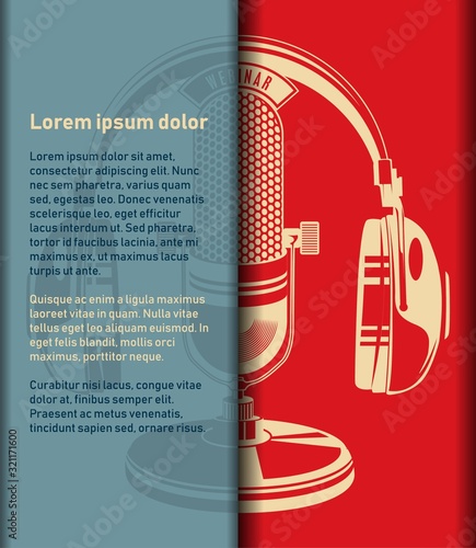 Illustration of Vintage Podcast Event Poster Template