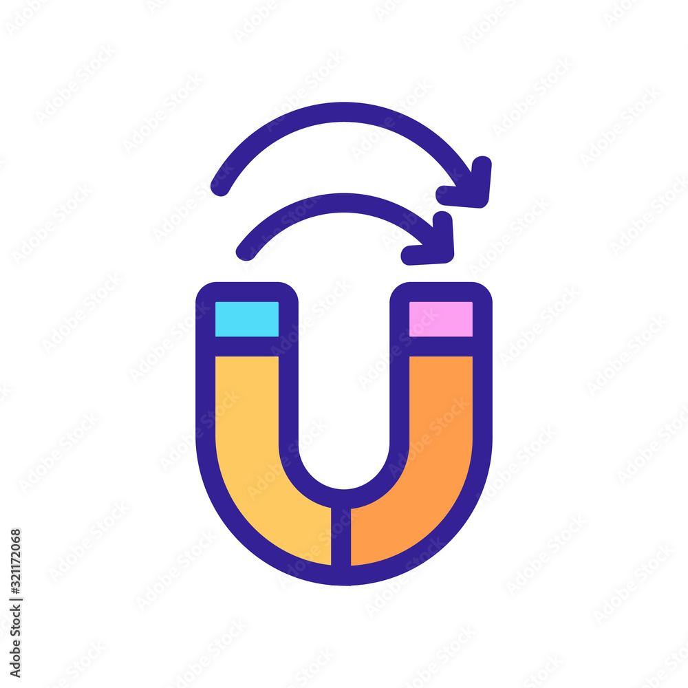 magnet icon vector. Thin line sign. Isolated contour symbol illustration magnet icon vector. Thin line sign. Isolated contour symbol illustration