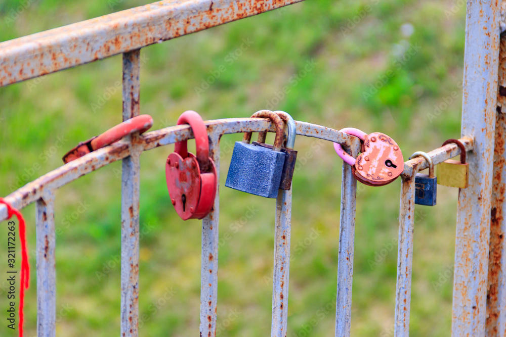 Locks of love on the iron bridge Locks of love on the iron bridge