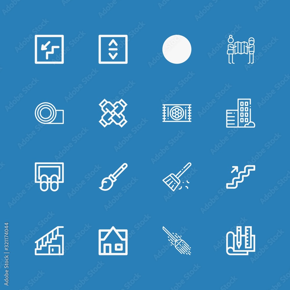 Fototapeta premium Editable 16 floor icons for web and mobile