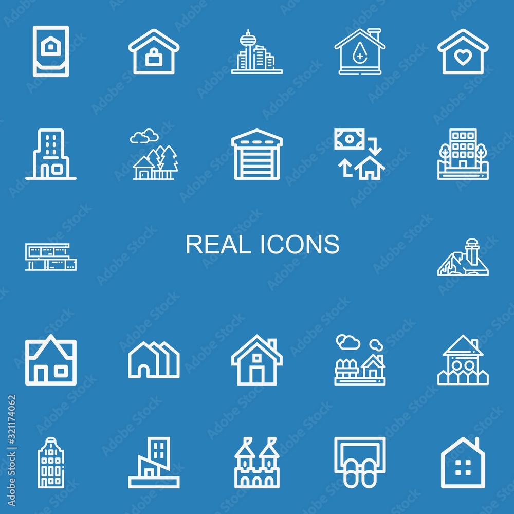 Editable 22 real icons for web and mobile