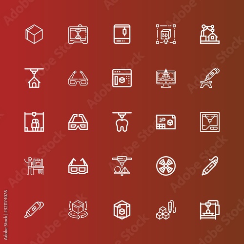 Editable 25 d icons for web and mobile
