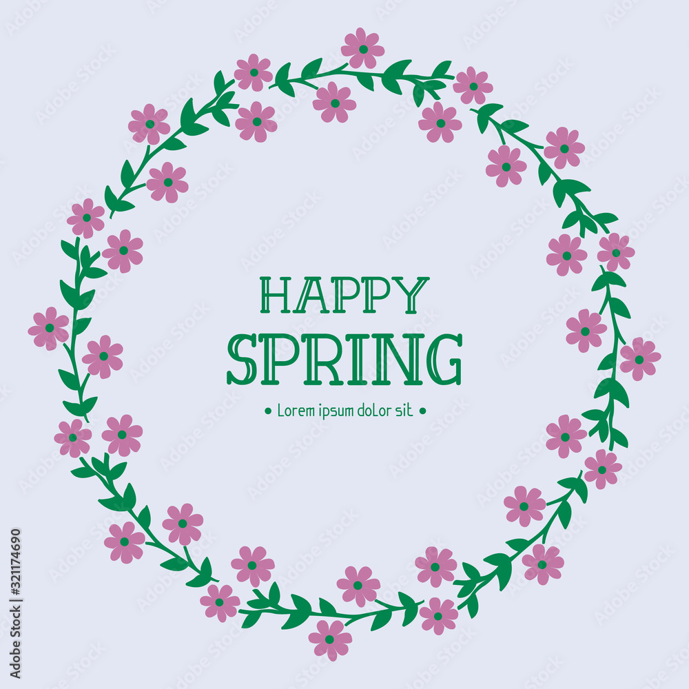 Leaf and floral Decorative frame, for happy spring invitation card template design. Vector Leaf and floral Decorative frame, for happy spring invitation card template design. Vector