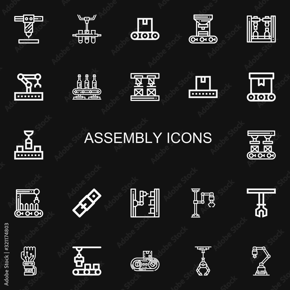 Editable 22 assembly icons for web and mobile Editable 22 assembly icons for web and mobile