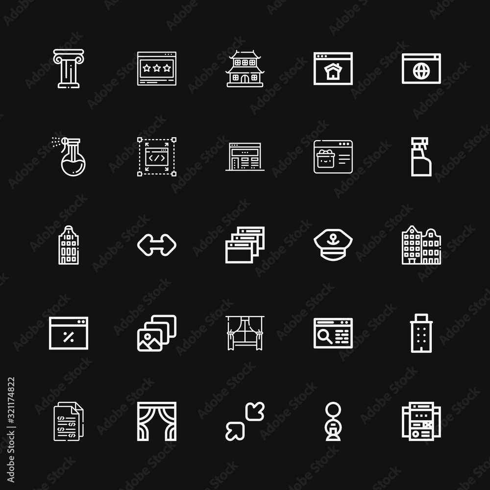 Editable 25 window icons for web and mobile