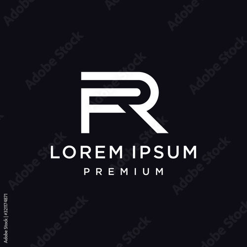 initial F R RF FR icon logo logotype font vector design in elegant and trendy sporty monogram style
