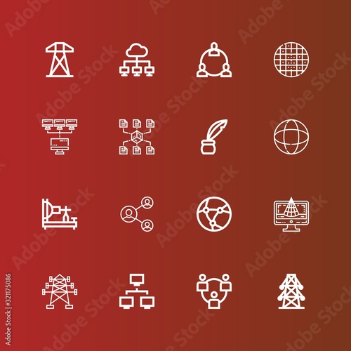 Editable 16 grid icons for web and mobile