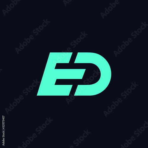 E D DE ED initial letter logotype icon logo vector elegant